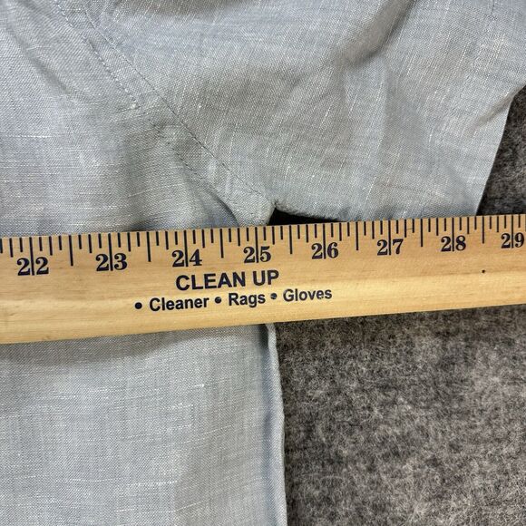 Saks Fifth Avenue Shirt Mens XL Blue Linen Button Up Short Sleeve EUC - Picture 7 of 9